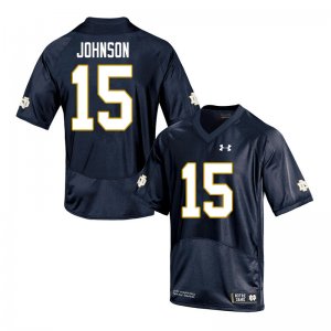 Notre Dame Fighting Irish Men's Jordan Johnson #15 Navy Under Armour Authentic Stitched College NCAA Football Jersey TYW5399BW